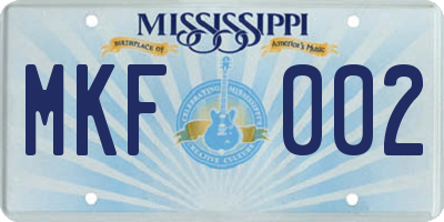 MS license plate MKF002