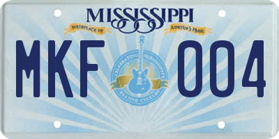MS license plate MKF004