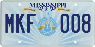 MS license plate MKF008