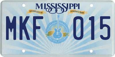 MS license plate MKF015
