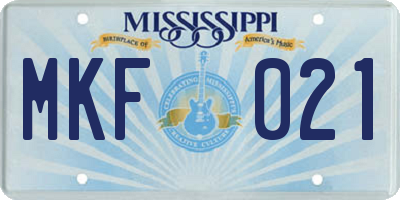 MS license plate MKF021