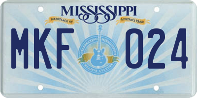 MS license plate MKF024