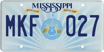 MS license plate MKF027