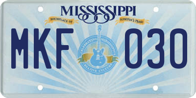 MS license plate MKF030