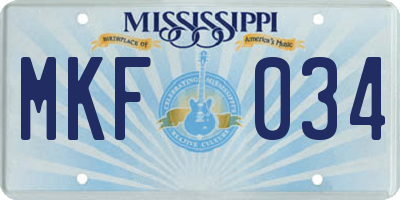 MS license plate MKF034