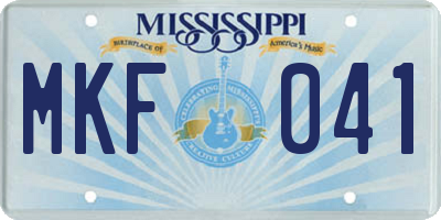 MS license plate MKF041