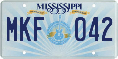 MS license plate MKF042