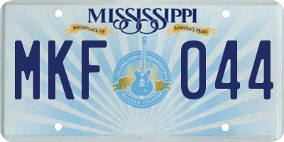 MS license plate MKF044