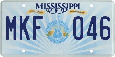 MS license plate MKF046