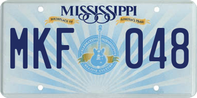 MS license plate MKF048