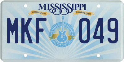 MS license plate MKF049