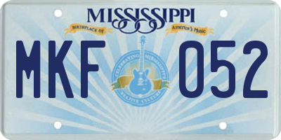 MS license plate MKF052