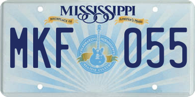 MS license plate MKF055