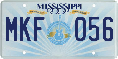 MS license plate MKF056