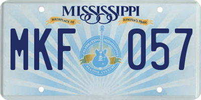 MS license plate MKF057