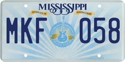 MS license plate MKF058