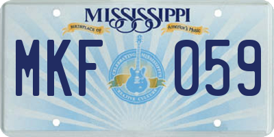 MS license plate MKF059