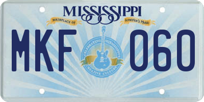 MS license plate MKF060