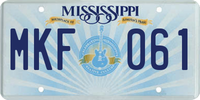 MS license plate MKF061