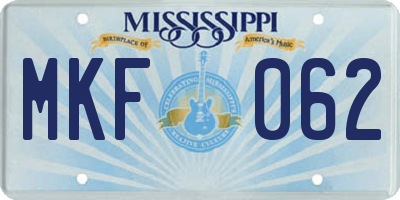 MS license plate MKF062
