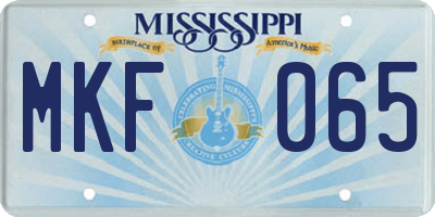 MS license plate MKF065