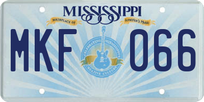 MS license plate MKF066
