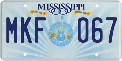 MS license plate MKF067