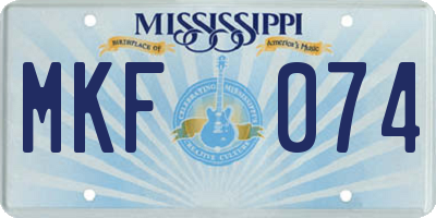 MS license plate MKF074