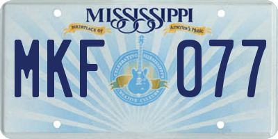 MS license plate MKF077