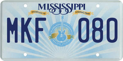 MS license plate MKF080