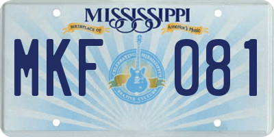 MS license plate MKF081
