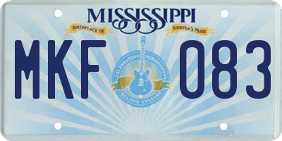 MS license plate MKF083