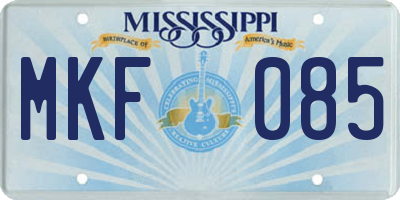 MS license plate MKF085