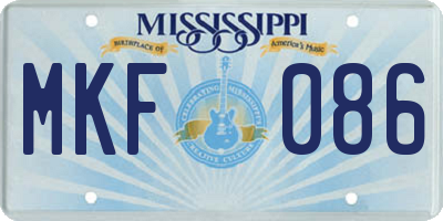 MS license plate MKF086