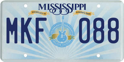 MS license plate MKF088