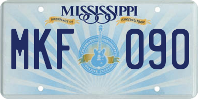 MS license plate MKF090