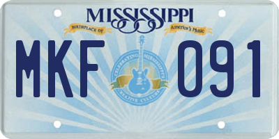 MS license plate MKF091