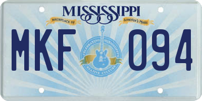 MS license plate MKF094