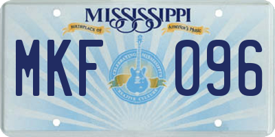 MS license plate MKF096