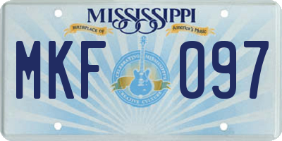 MS license plate MKF097