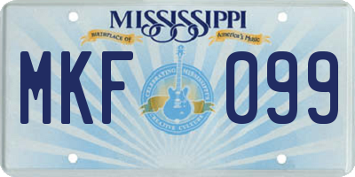 MS license plate MKF099