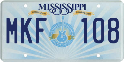 MS license plate MKF108