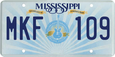 MS license plate MKF109