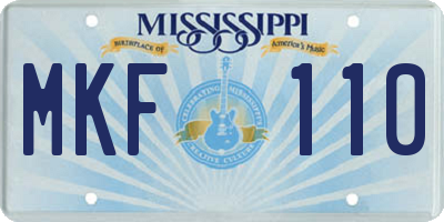 MS license plate MKF110