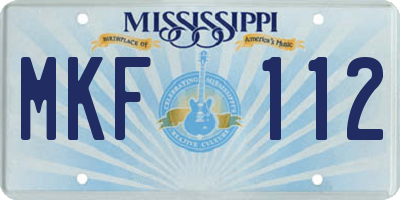 MS license plate MKF112
