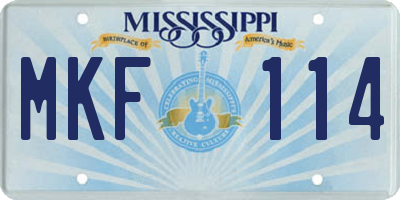 MS license plate MKF114