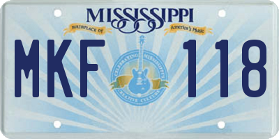 MS license plate MKF118