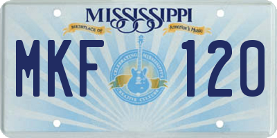 MS license plate MKF120