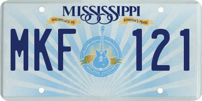 MS license plate MKF121