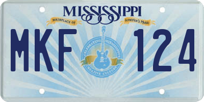 MS license plate MKF124